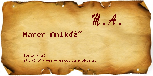 Marer Anikó névjegykártya